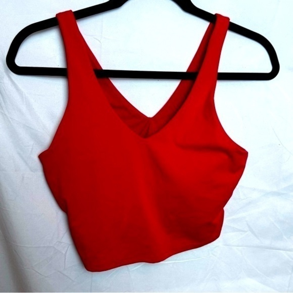 V Neck Red Crop Top Size M